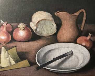 Ledda Marius - Bodegón con cebollas y pan